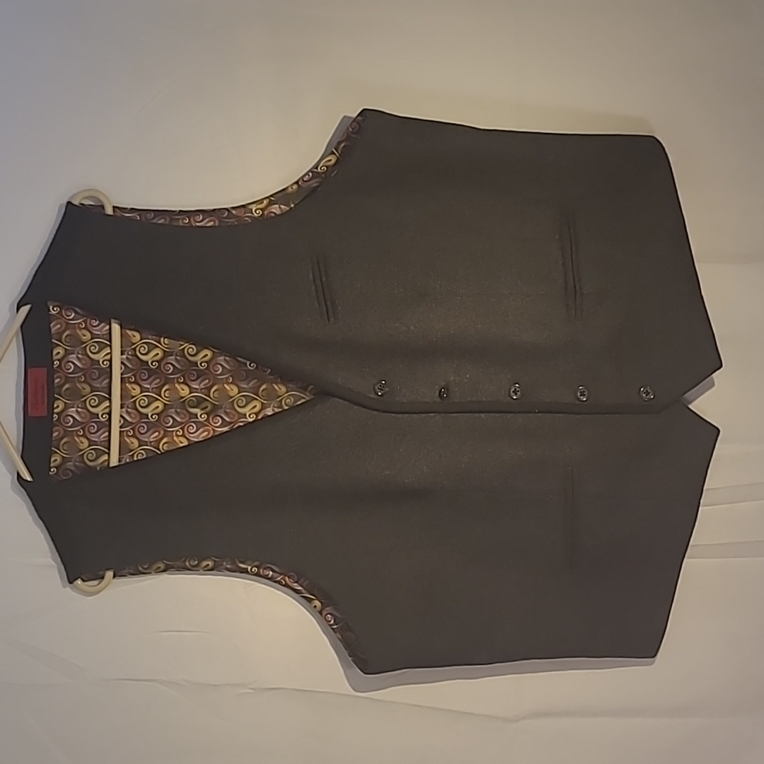 Luciano Visconti Men's Xl Wool-Blend 3-Pocket Vest.